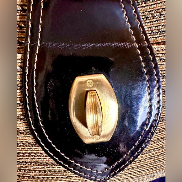 Eric Javits Squishee Metallic Gold/Tan/Blk Satchel &Patent Leather-Excel Cond - Picture 12 of 12